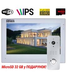 Комплект Wi-Fi домофона 7 дюймов с вызывной панелью SEVEN DP-7577/07Kit white