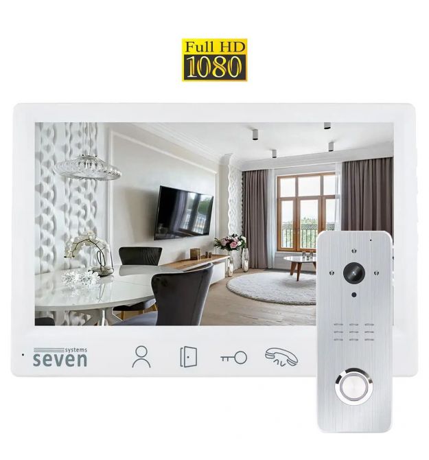 Комплект домофона 7 дюймов с вызывной панелью SEVEN DP-7571/07Kit white