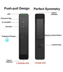 Умный дверной биометрический замок SEVEN LOCK SL-7775BF black