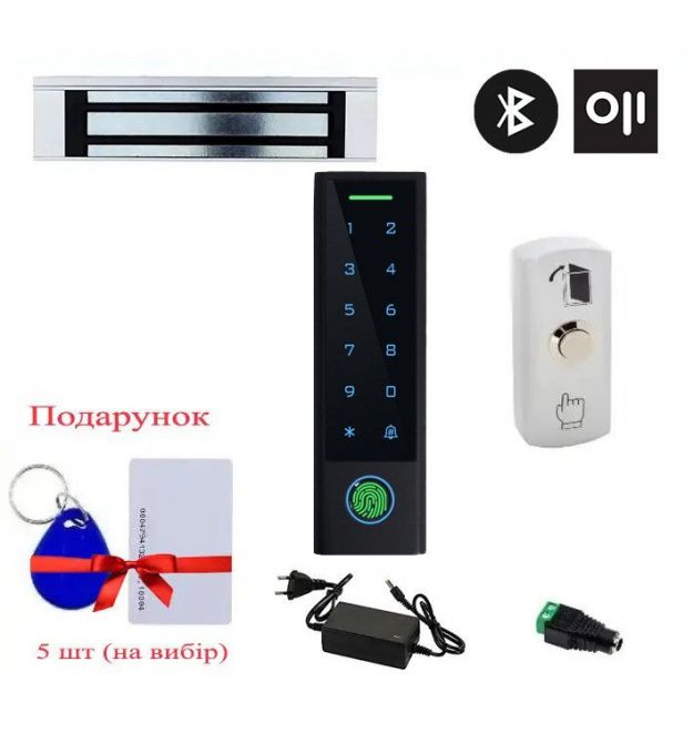 Биометрический Smart комплект контроля доступа с электромагнитным замком 180 кг SEVEN KA-7827