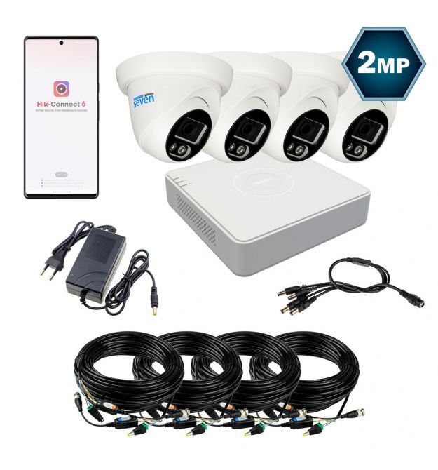 Комплект видеонаблюдения Hikvision на 4 аналоговые TVI 2 Мп камеры HK-7114OW-2MP