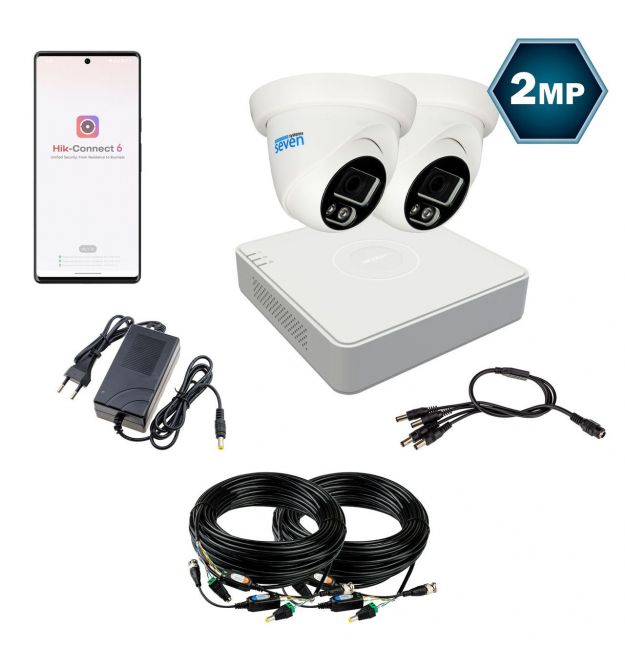 Комплект видеонаблюдения Hikvision на 2 аналоговые TVI 2 Мп камеры HK-7112OW-2MP