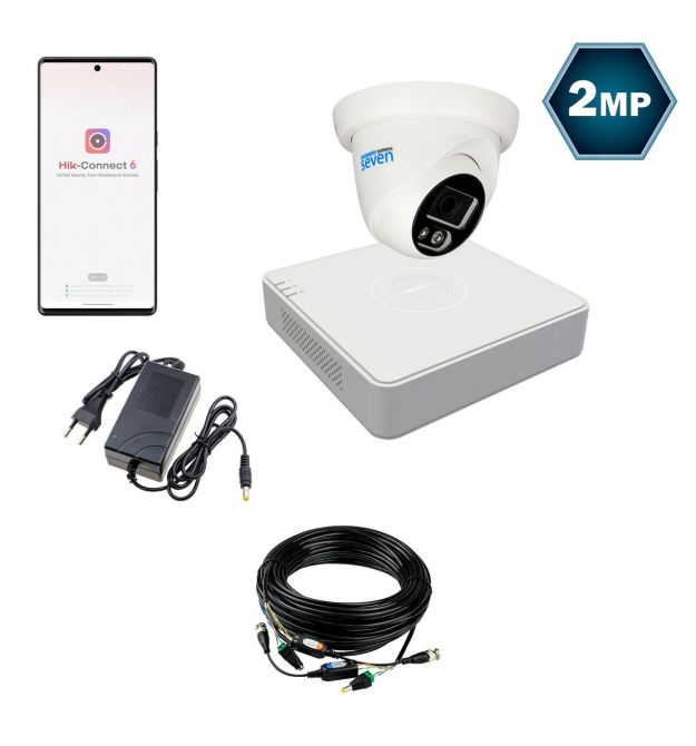 Комплект видеонаблюдения Hikvision на 1 аналоговую TVI 2 Мп камеру HK-7111OW-2MP