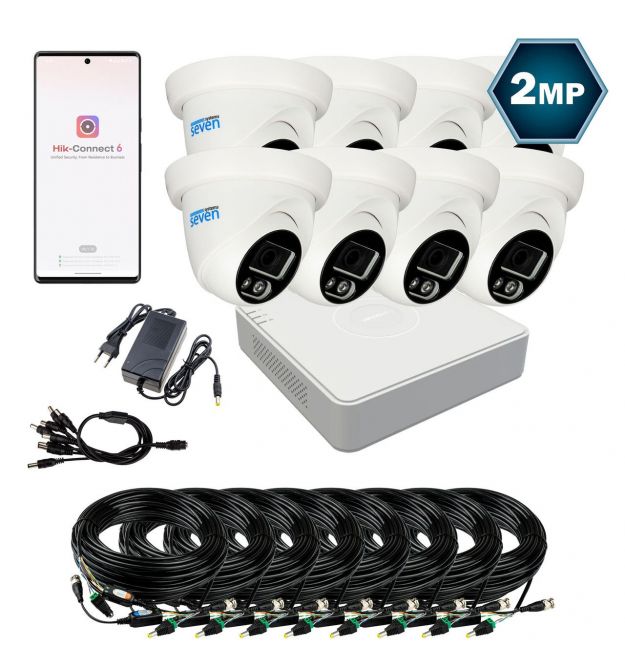 Комплект видеонаблюдения Hikvision на 8 аналоговых TVI 2 Мп камеры HK-7118OW-2MP
