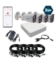 Комплект видеонаблюдения Hikvision на 4 аналоговые TVI 2 Мп камеры HK-7124OW-2MP