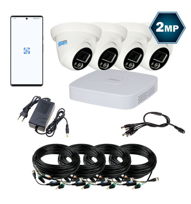 Комплект видеонаблюдения Dahua на 4 аналоговые CVI 2 Мп камеры DH-4114OW-2MP