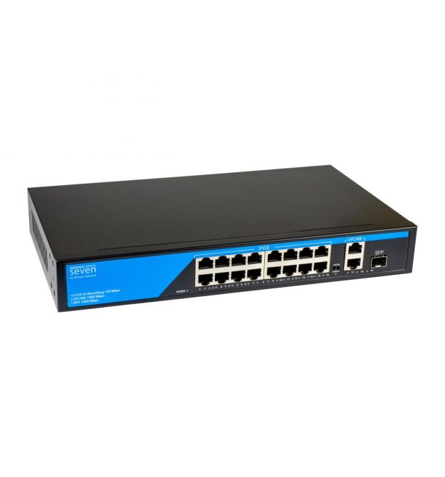 PoE коммутатор (switch) 16 портов SEVEN P-73216G-SFP