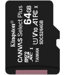 Карта памяти для домофона microSDXC Kingston Canvas Select Plus 64 GB Class 10 А1 UHS-1