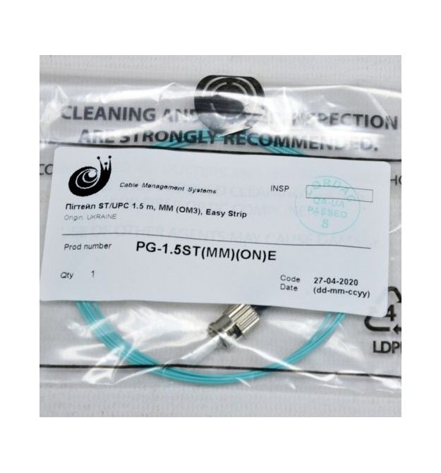 Пигтейл ST-UPC 1.5 м, MM (OM3), Easy Strip, Corning fiber