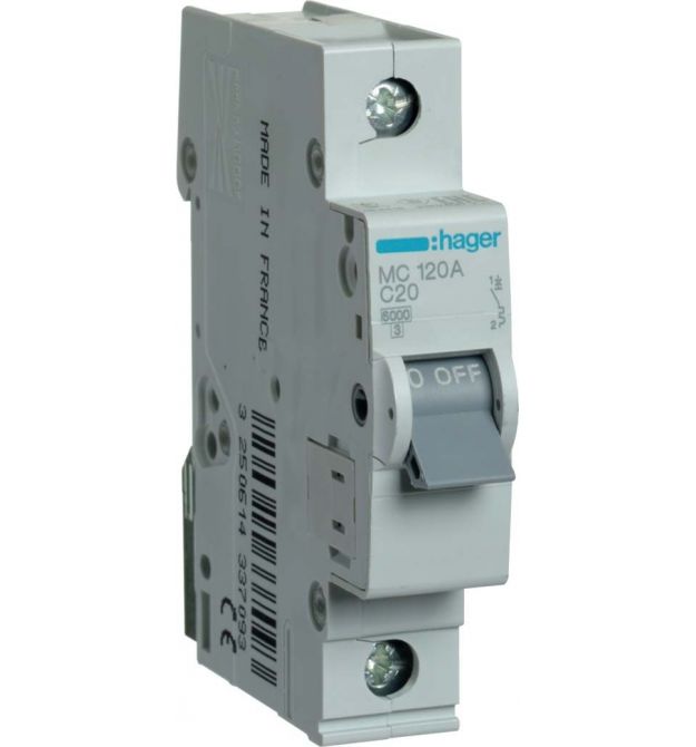 Автоматичний вимикач In - 20 А "C" 6kA