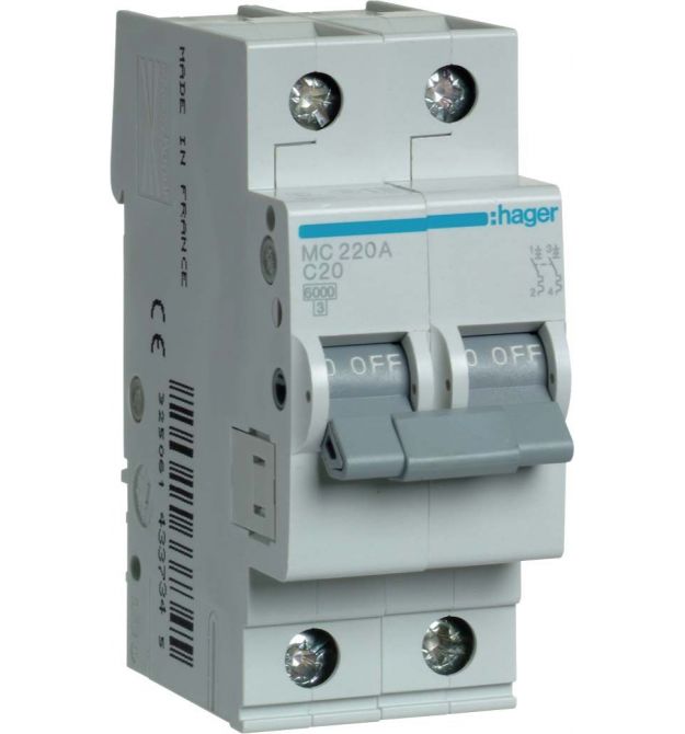 Автоматичний вимикач In - 20 А "C" 6kA