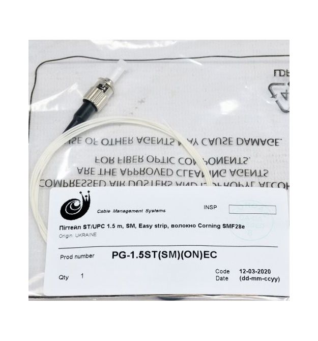 Пигтейл ST-UPC 1.5 м, SM, Easy strip, волокно Corning SMF28e