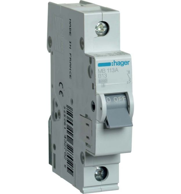 Автоматический выключатель 1P 6kA B-13A 1M