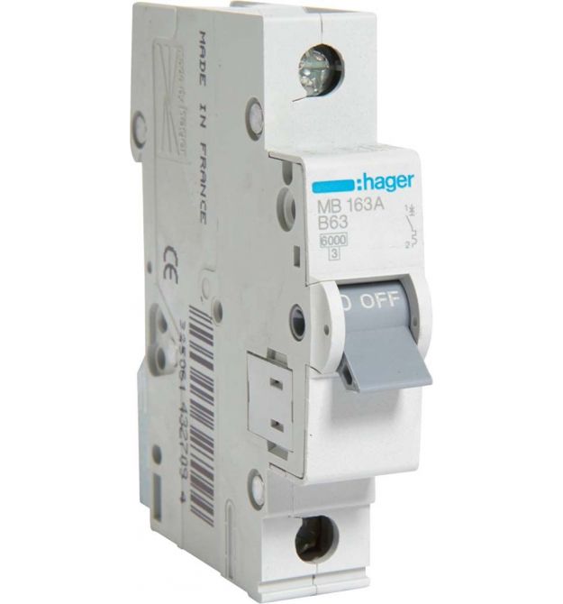 Автоматический выключатель 1P 6kA B-63A 1M