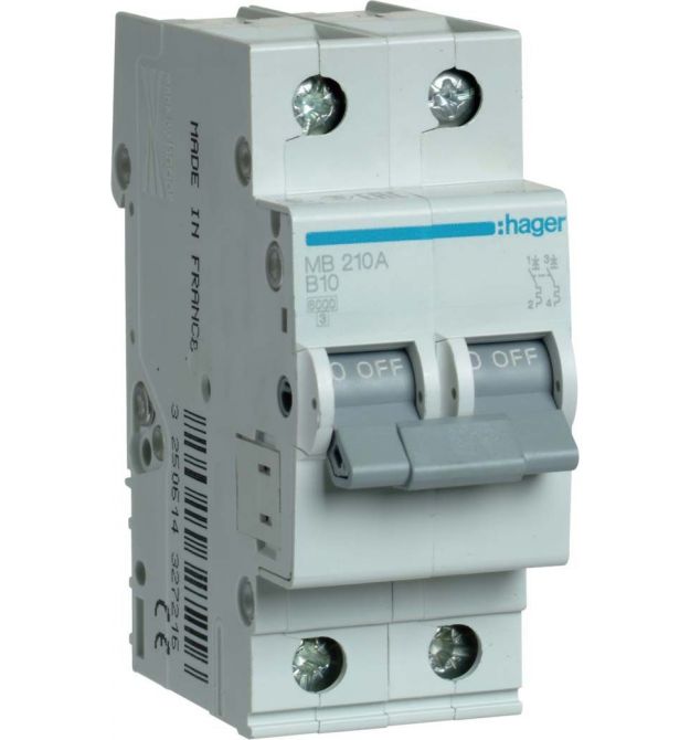 Автоматический выключатель 2P 6kA B-10A 2M