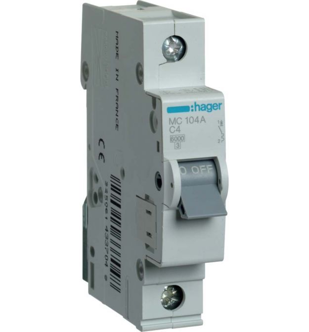Автоматичний вимикач 1P 6kA C-4A 1M