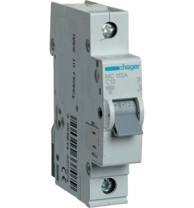 Автоматичний вимикач 1P 6kA C-13A 1M