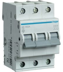 Автоматичний вимикач 3P 6kA C-2A 3M