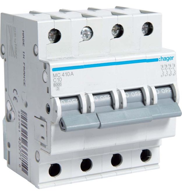 Автоматический выключатель 4P 6kA C-16A 4M