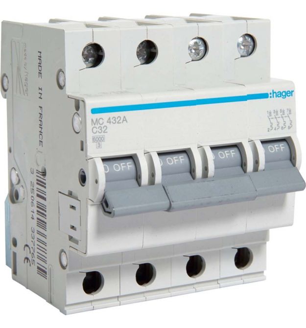 Автоматический выключатель 4P 6kA C-32A 4M
