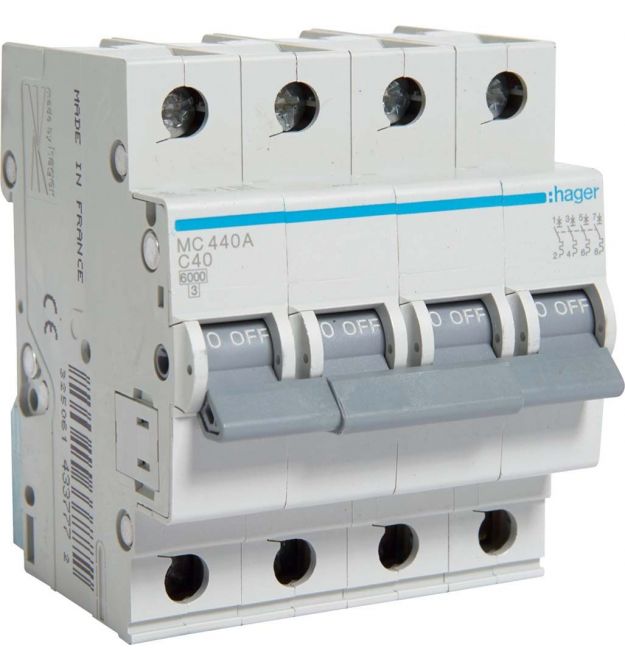 Автоматический выключатель 4P 6kA C-40A 4M