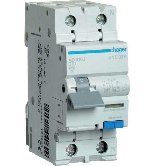 АВДТ 1P+N 6kA B-10A I∆n-30мА Тип А, винтовые клеммы, ширина 2М