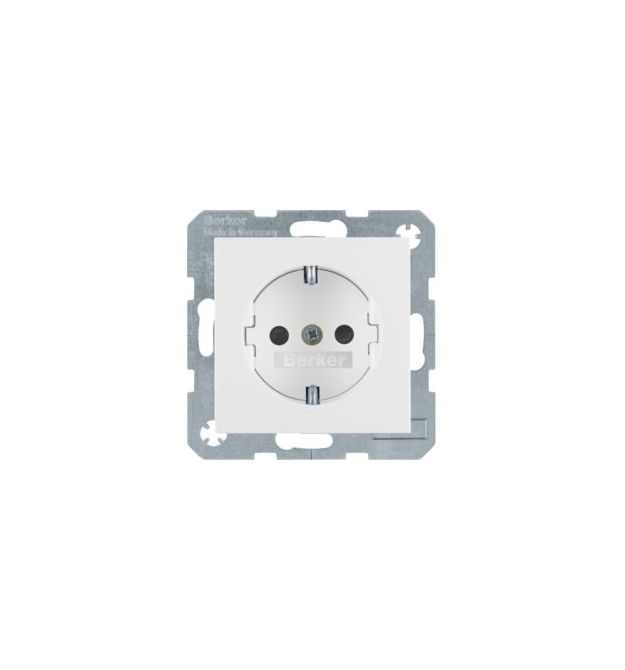 Розетка з з-к, зах.контактів, пол.білизна матова, 16А-250В S.1-B.х