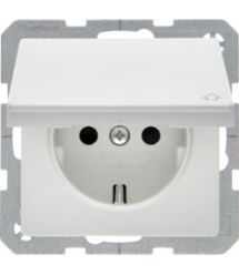 Розетка з з-к з кришкою, 16А-250В, пол.білизна, Q.х