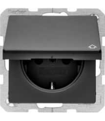 Розетка з з-к з кришкою, 16А-250В, антрацит, Q.х