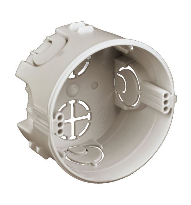 Подрозетник в стену 43мм глуб., 74мм диам., стыкуемый, серый, KOPOS