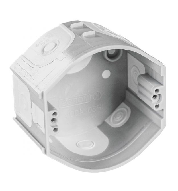 Подрозетник в стену 45мм глуб., 73мм диам., эластичные вводы, стыкуемый, серый, KOPOS