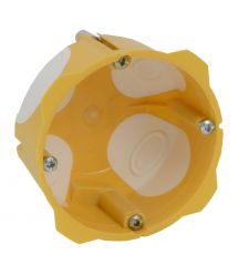Підрозетник в г-к 40мм глиб, 68мм діам., еластичні вводи, ПВХ, жовтий, KOPOS