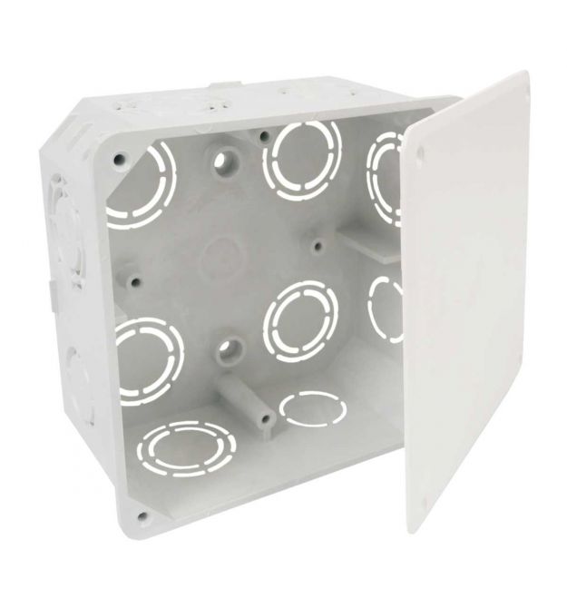 Коробка розподільча з кришкою 107х107х50 мм, ПВХ, сіра, KOPOS