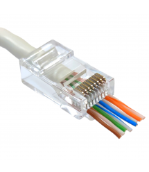 Конектор UTP RJ45 кат. 6 з наскрізними отворами