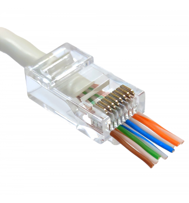 Коннектор UTP RJ45 кат. 6 со сквозными отверстиям