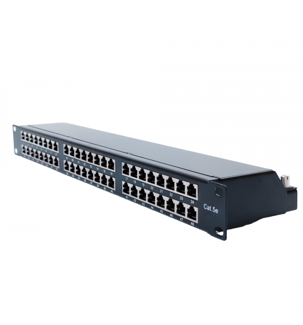 Патч-панель 19" 1U STP 48xRJ-45 Dual IDC type, кат. 5e, Kingda