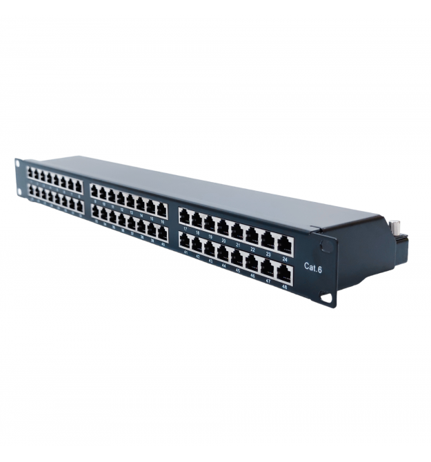 Патч-панель 19" 1U STP 48xRJ-45 Dual IDC type, кат. 6, Kingda