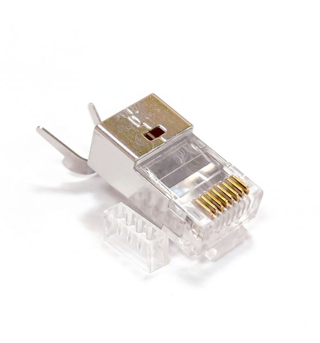 Конектор кат.6A-7 RJ45 STP, 50μ, 1.50 мм, зі вставкою