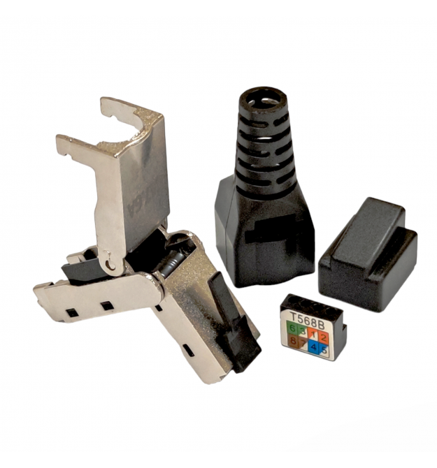 Коннектор RJ45 STP кат. 6A, экранированный, поворотный