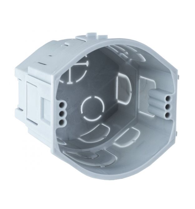 Коробка приладова поглиблена в тверді стіни з'єднуються між собою ПВХ сіра Ø73х70мм