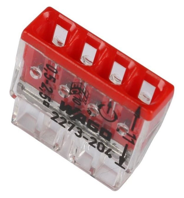 Клеммные блок 4х1 ... 2.5мм2, для однопров.проводн., медь