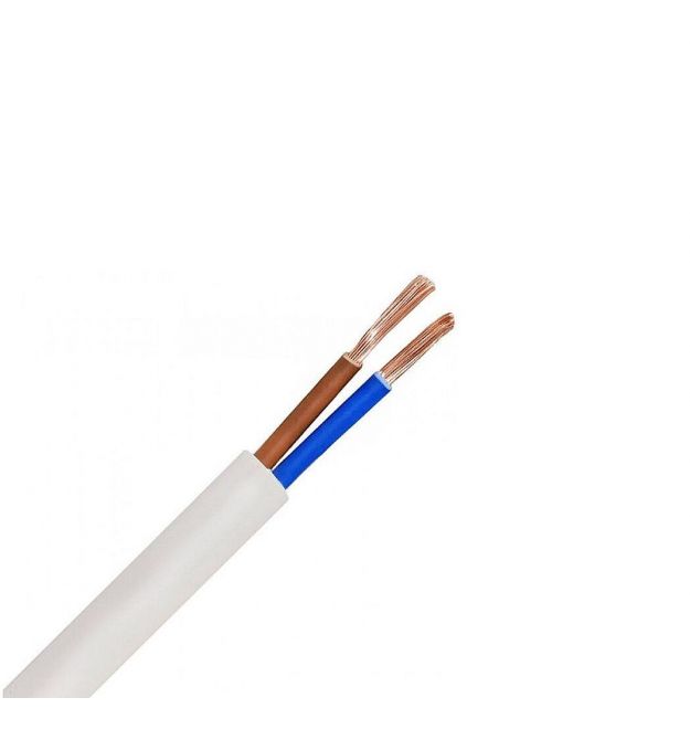 Кабель ПВС 2x1.5 мм2, многожильный, ПВХ изоляция и оболочка.