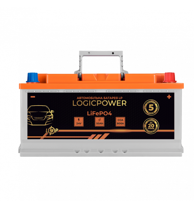 Автомобильный аккумулятор литиевый LP LiFePO4 24V - 50 Ah (+ справа) BMS 800А