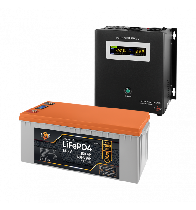 Комплект резервного питания LogicPower W1500 + литиевая (LiFePO4) батарея 4096Wh