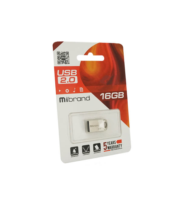 Флеш-накопичувач Mibrand Hawk, USB 2.0, 16GB, Metal Design, Blister