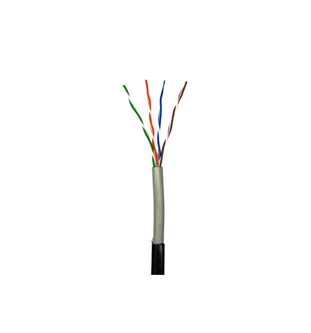Кабель кручена пара GEAR UTP 4x2x0,51 Cat5E, CCA, PVC+PE, для зовнішніх робіт, чорний, 305m