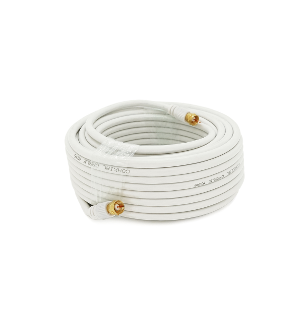 Патчкорд коаксіальний RG6 TV-50WH, gold connector RG59, 15m