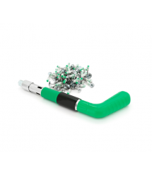 Пістолет будівельно-монтажний YT-198406, для цвяхів та металевих заклепок, захисні окуляри, + 100 цвяхів монтажних піроксилінови