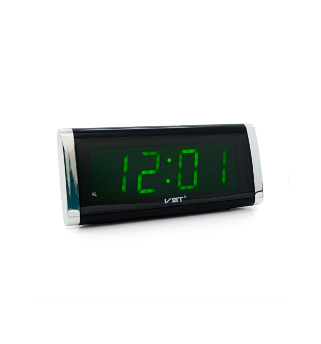 Електронний годинник VST-730, будильник, живлення від кабелю 220V, Light Green Light