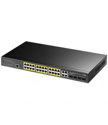 PoE-коммутатор 29-портовый управляемый L2 Cudy GS2028PS4-300W гигабитный с 24 портами PoE, 300W